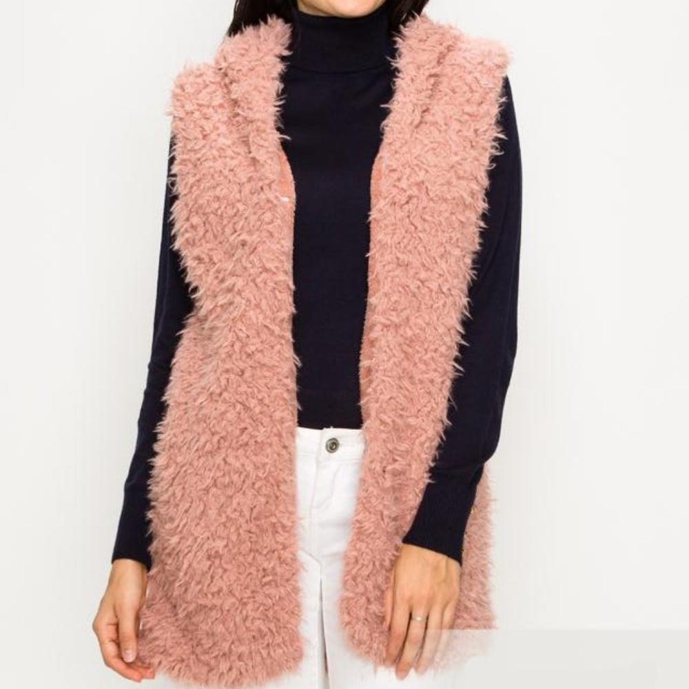 Faux Fur Hoodie Vest